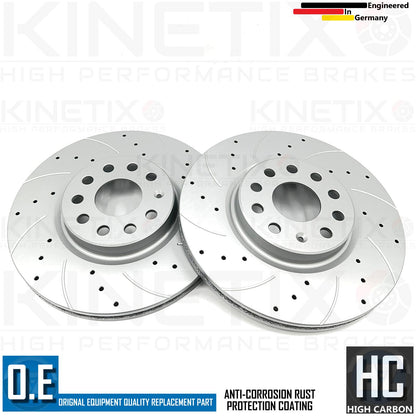 FOR SKODA OCTAVIA 2.0 TDI RS 06-13 FRONT REAR DRILLED GROOVE BRAKE DISCS