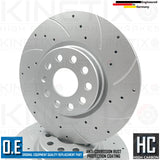 FOR AUDI A3 8V 40 TDI S LINE DRILLED GROOVED FRONT BRAKE DISCS PAIR 312mm
