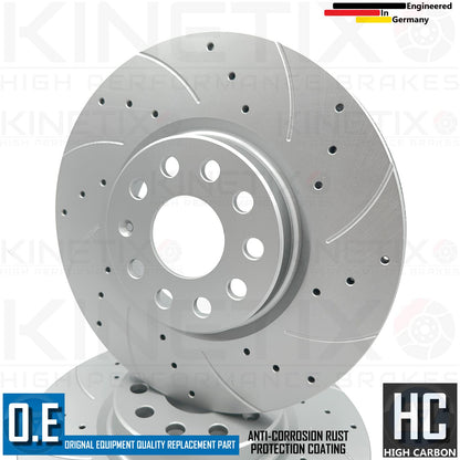 FOR VW T-ROC 2.0 TSI 17+ DRILLED GROOVED FRONT REAR BRAKE DISCS PADS 312/272