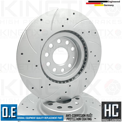 FOR VW JETTA 1.6 11-18 DRILLED GROOVED FRONT REAR BRAKE DISCS PADS 312/272