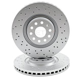 FOR VW PASSAT B8 2.0 TDI DRILLED FRONT REAR BRAKE DISCS BREMBO PADS 340mm 310mm