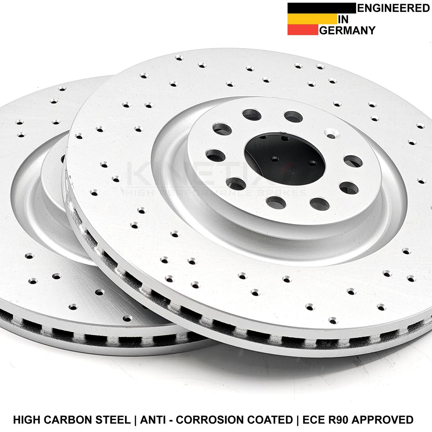 FOR VW PASSAT TIGUAN ARTEON 2.0 Bi-TDi DRILLED FRONT BRAKE DISCS CREAMIC PADS