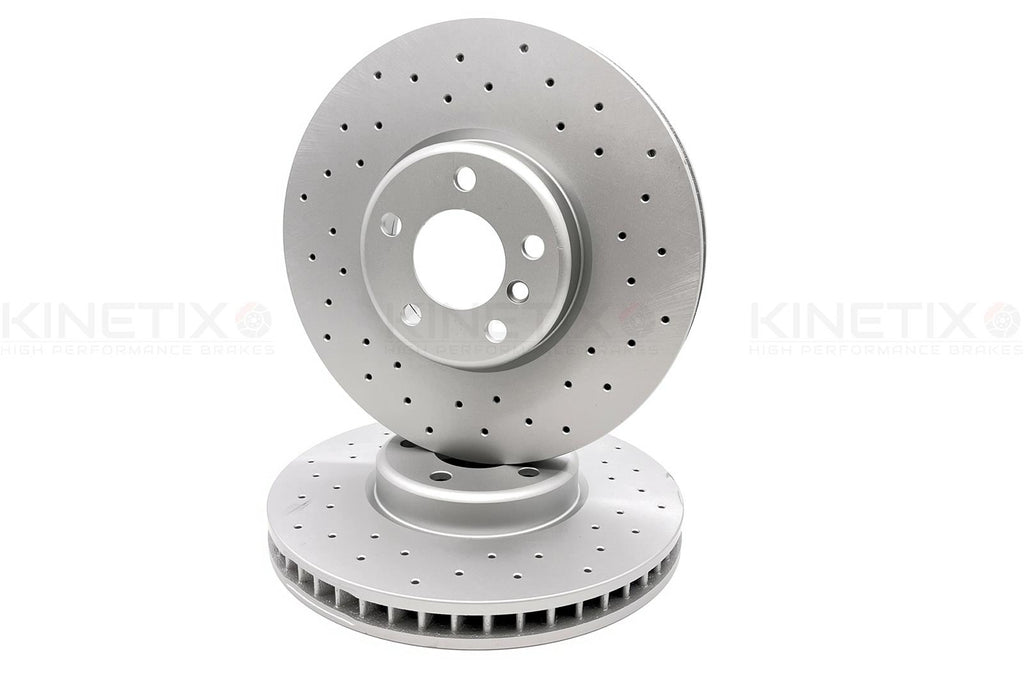 FOR BMW 6 SERIES 640i 640d 2011- FRONT DRILLED KINETIX PERFORMANCE BRAKE DISCS
