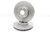 FOR BMW 6 SERIES 640i 640d 2011- FRONT DRILLED KINETIX PERFORMANCE BRAKE DISCS