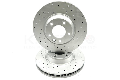 FOR AUDI Q7 3.6 FSI 06-2010 DRILLED FRONT BRAKE DISCS PADS SENSORS 350mm