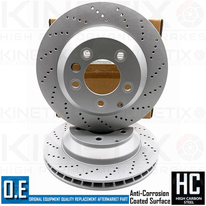 FOR Q7 CAYENNE TOUAREG FRONT REAR CROSS DRILLED PERFORMANCE BRAKE DISCS CERAMIC RACING PADS & WEAR WIRE SENSOR LEADS 350mm 330mm