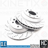 FOR AUDI Q7 FRONT REAR CROSS DRILLED BRAKE DISCS BRAKE PADS WEAR SENSORS 330 350