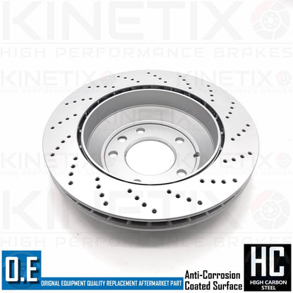 FOR PORSCHE CAYENNE 4.8 S FRONT REAR DRILLED BRAKE DISCS PADS WEAR SENSORS