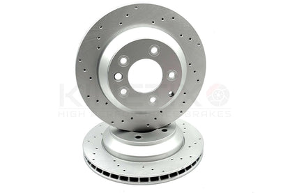 FOR PORSCHE CAYENNE 4.8 S FRONT REAR DRILLED BRAKE DISCS PADS WEAR SENSORS