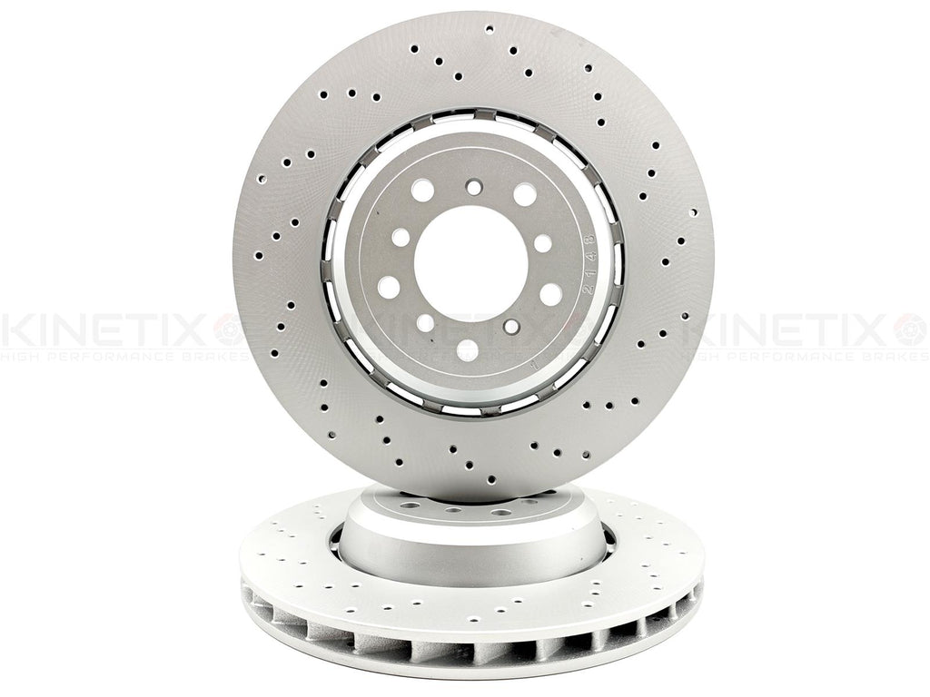 FOR BMW M3 E92 FRONT LEFT RIGHT DRILLED BRAKE DISCS SET 34112283801/34112283802