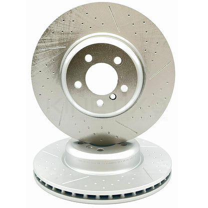 FOR BMW 330d M SPORT FRONT REAR DIMPLED GROOVED HIGH CARBON BRAKE DISCS 370 345