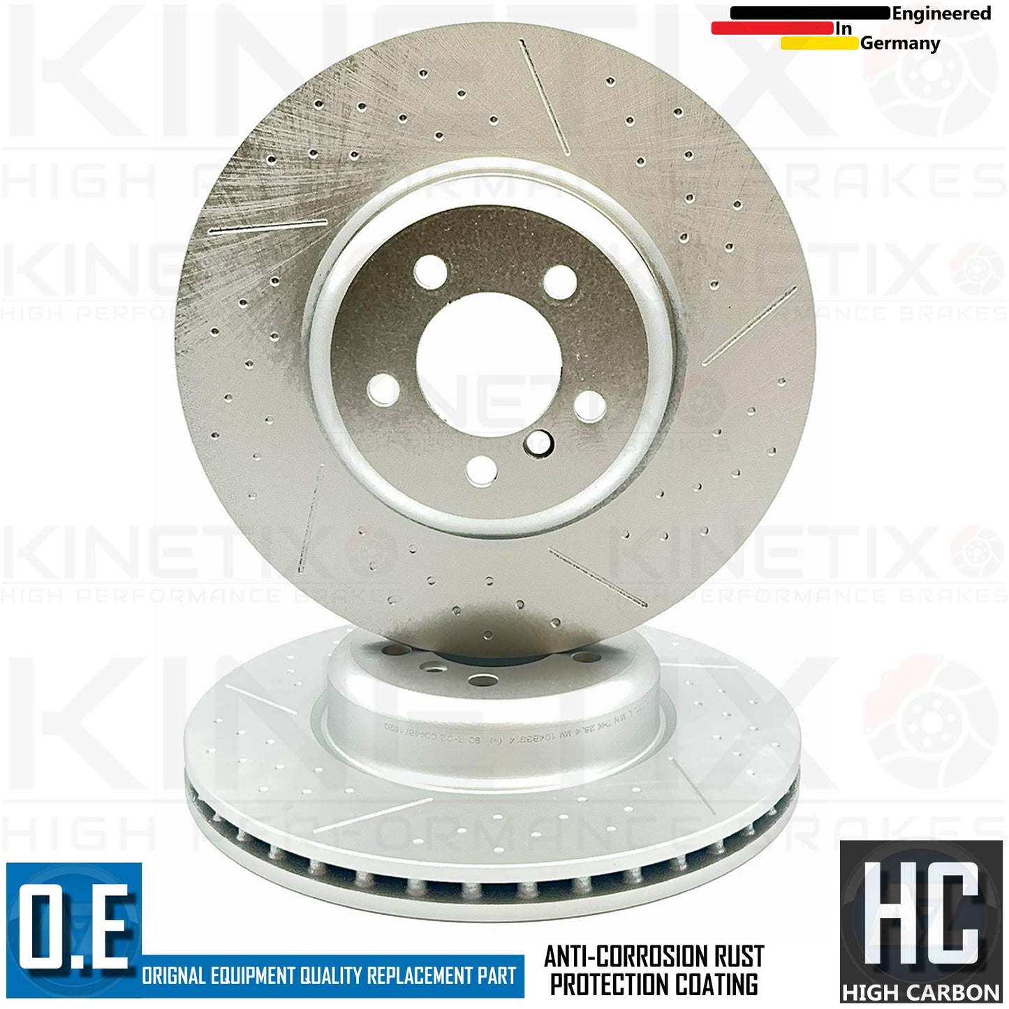 FOR BMW 330d M SPORT FRONT REAR DIMPLED GROOVED HIGH CARBON BRAKE DISCS 370 345