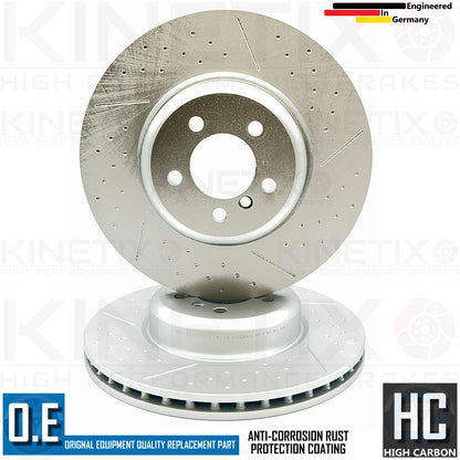 FOR BMW 330d M SPORT FRONT REAR DIMPLED GROOVED HIGH CARBON BRAKE DISCS 370 345