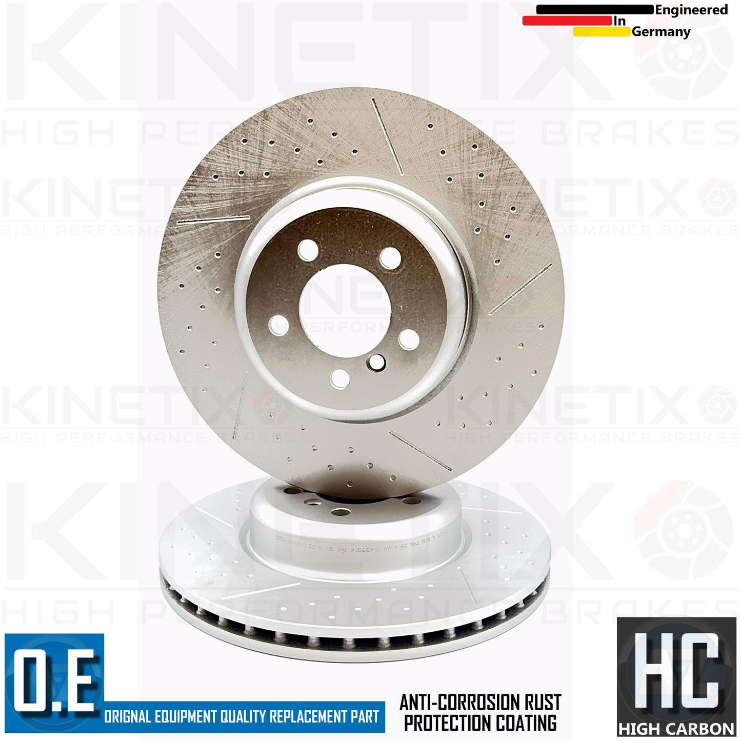 FOR BMW 330d M SPORT FRONT REAR DIMPLED GROOVED HIGH CARBON BRAKE DISCS 370 345