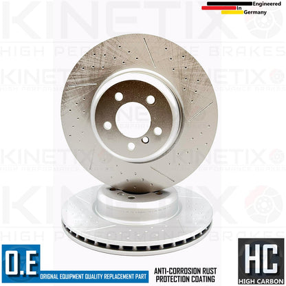 FOR BMW 330d M SPORT FRONT REAR DIMPLED GROOVED HIGH CARBON BRAKE DISCS 370 345