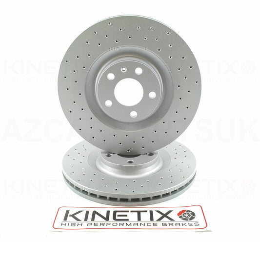 FOR AUDI S4 B6 B7 (2003-2008) 4.2 V8 PERFORMANCE CROSS DRILLED FRONT BRAKE DISCS PAIR 345mm X 30mm 8E0615301K / 8E0615301T