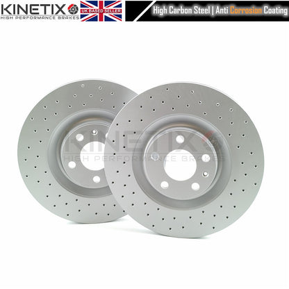 FOR AUDI S4 B6 B7 4.2 V8 FRONT CROSS DRILLED PERFORMANCE BRAKE DISCS BREMBO PADS 345mm x 30mm