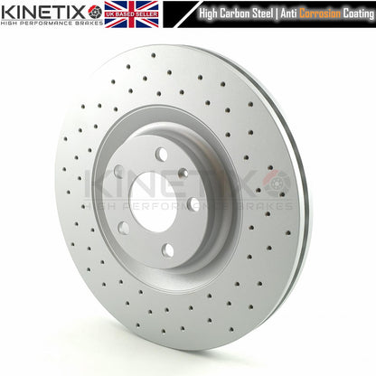 FOR AUDI S4 B6 B7 4.2 V8 FRONT CROSS DRILLED PERFORMANCE BRAKE DISCS BREMBO PADS 345mm x 30mm