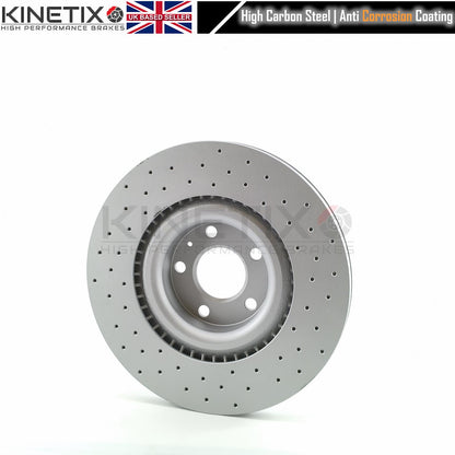 FOR AUDI S4 B6 B7 4.2 V8 FRONT CROSS DRILLED PERFORMANCE BRAKE DISCS BREMBO PADS 345mm x 30mm