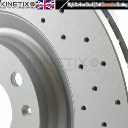FOR AUDI S4 B6 B7 4.2 V8 FRONT CROSS DRILLED PERFORMANCE BRAKE DISCS BREMBO PADS 345mm x 30mm