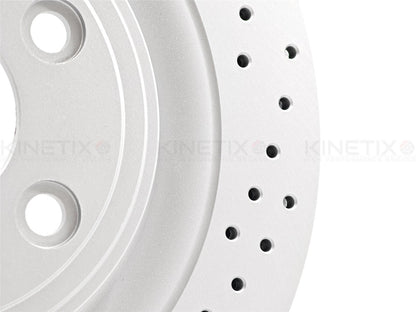 FOR JAGUAR XJ (X350 X358) 2.7d 05-09 REAR CROSS DRILLED BRAKE DISCS PAIR 326mm