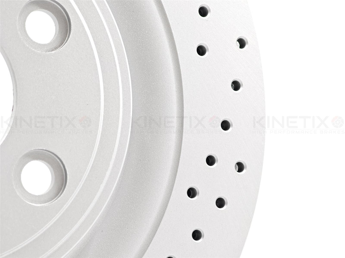 FOR JAGUAR XF 3.0d REAR DRILLED PERFORMANCE HIGH CARBON BRAKE DISCS PAIR 326mm