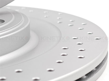 FOR JAGUAR XF 3.0 REAR DRILLED PERFORMANCE HIGH CARBON BRAKE DISCS PAIR 326mm
