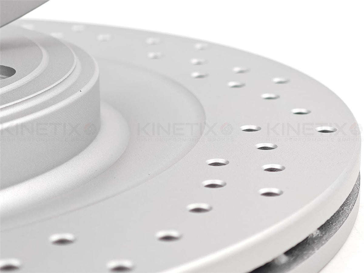 FOR JAGUAR XF PORTFOLIO REAR PERFORMANCE HIGH CARBON BRAKE DISCS PAIR 326mm
