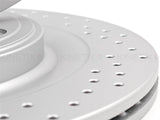 FOR JAGUAR XJ (X350 X358) 2.7d 05-09 REAR CROSS DRILLED BRAKE DISCS PAIR 326mm