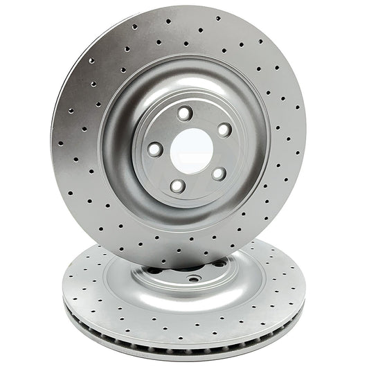 FOR JAGUAR F TYPE 400 V6 DRILLED PERFORMANCE REAR BRAKE DISCS PAIR 376mm X 26mm