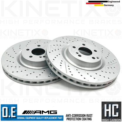 FOR MERCEDES C63 AMG 08-14 FRONT REAR DRILLED GROOVED BRAKE DISCS 360mm 330mm
