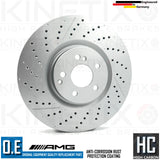 FOR MERCEDES C63 S C63 AMG 2014-23 FRONT BRAKE DISCS KINETIX PADS & SENSOR 360mm