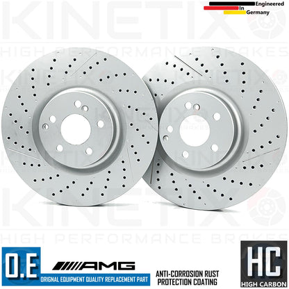 FOR MERCEDES C63 AMG 2008-14 DRILLED GROOVED FRONT REAR BRAKE DISCS 360mm 330mm