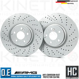 FOR MERCEDES C63 AMG 08-14 FRONT REAR DRILLED GROOVED BRAKE DISCS 360mm 330mm