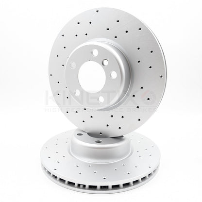 FOR BMW 125i 125d 120d 120i M SPORT DRILLED FRONT BRAKE DISCS MINTEX PADS SENSOR