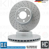 FOR BMW 320d F30 F31 F34 M SPORT DRILLED FRONT BRAKE DISCS PADS SENSOR 340mm