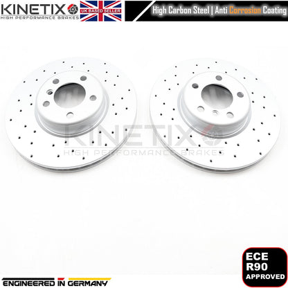 FOR BMW 125i 125d 120d 120i M SPORT DRILLED FRONT BRAKE DISCS MINTEX PADS SENSOR