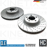 FOR BMW M140i M240i FRONT REAR DRILLED BRAKE DISCS BREMBO PADS WIRES 340mm 345mm
