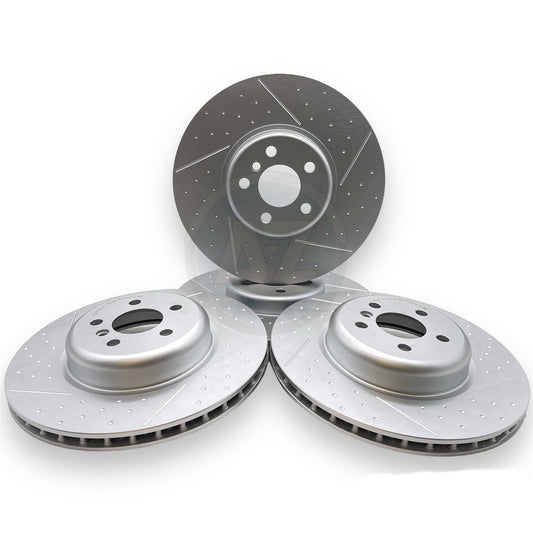 FOR BMW X4 G02 M40d DIMPLED GROOVED FRONT REAR BRAKE DISCS 348mm 345mm