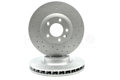 FOR PORSCHE CAYENNE 4.8 S FRONT REAR DRILLED BRAKE DISCS PADS WEAR SENSORS