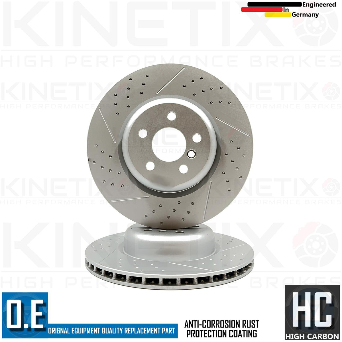 FOR BMW 730i G11 G12 DIMPLED GROOVED FRONT REAR BRAKE DISCS PADS 348mm 345mm