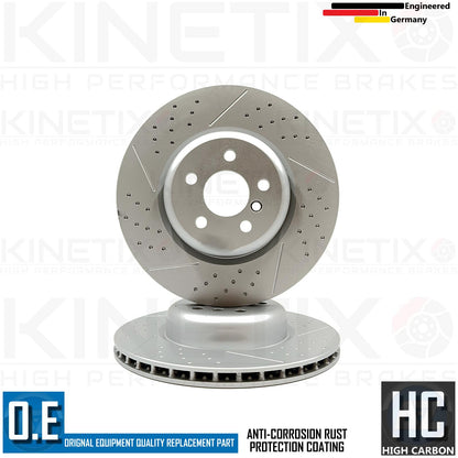FOR BMW 745e G11 G12 DIMPLED GROOVED M SPORT M PERFORMANCE FRONT REAR BRAKE DISCS BREMBO PADS & WEAR SENSOR LEADS 374mm 345mm