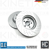FOR BMW G31 530d xDrive M SPORT DIMPLED & GROOVED REAR BRAKE DISCS PAIR 345mm