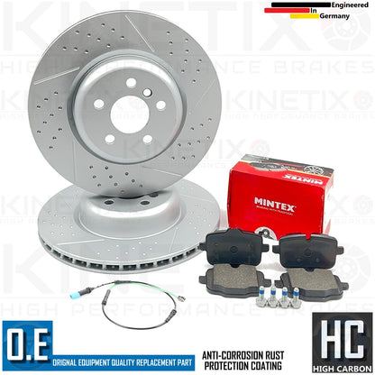 FOR BMW 540i G30 G31 M SPORT DIMPLED GROOVED REAR BRAKE DISCS MINTEX PADS 345mm X 24mm