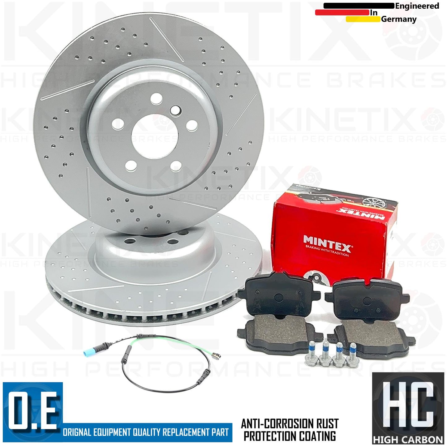 FOR BMW 318i G20 G21 M SPORT DIMPLED GROOVED REAR BRAKE DISCS MINTEX PADS 345mm X 24mm