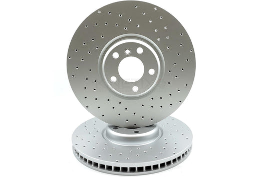 FOR BMW X6 M50d F16 HIGH CARBON FRONT CROSS DRILLED BRAKE DISCS PAIR 385mm