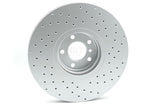 FOR BMW X5 50i M SPORT E70 F15 FRONT CROSS DRILLED BRAKE DISCS PAIR 385mm
