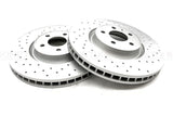 FOR AUDI Q5 35 TDI CROSS DRILLED COATED FRONT BRAKE DISCS PAIR 350mm KINETIX