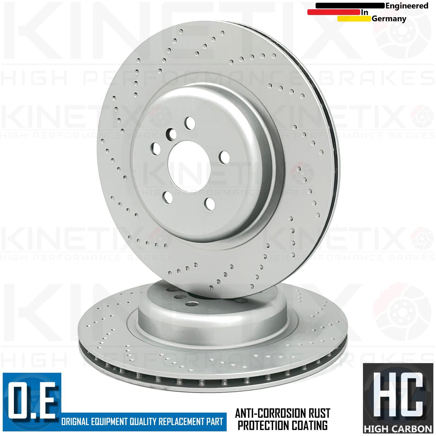 FOR BMW X7 50i G07 M SPORT CROSS DIMPLED REAR BRAKE DISCS PAIR 370mm