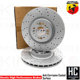 FITS ABARTH 500 595 695 COMPETIZIONE DRILLED FRONT BRAKE DISCS RACING PADS 305mm